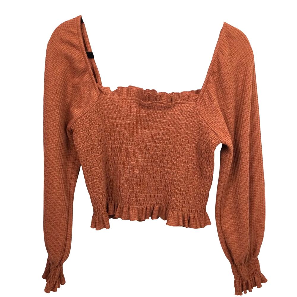 Altar’d State Boho Smocked Prairie Festival Square Neck Bishop Sleeve Crop M